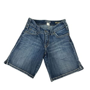 Silver Jeans Suki Short Denim Womens W26 Mid-Rise Casual Blue Jean Shorts